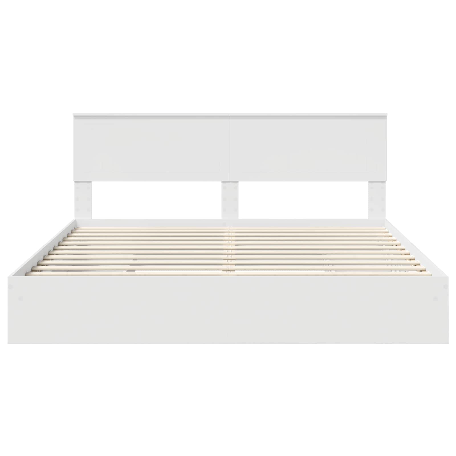 Lit de rangement réglable blanc 180 x 200 cm en panneau de bois - 8