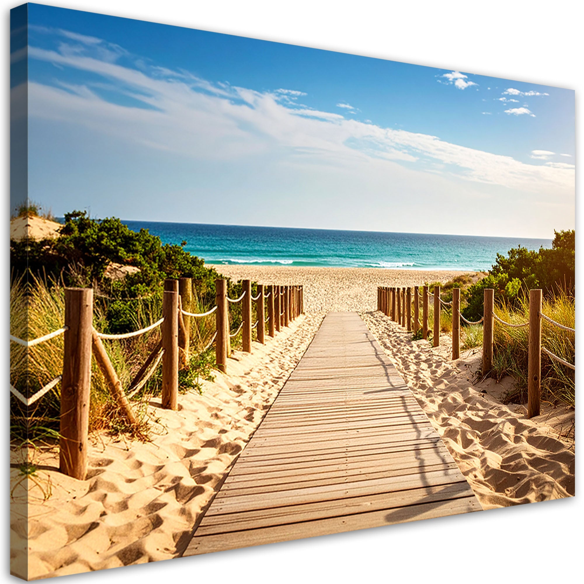 Obraz do salonu sypialni kuchni, Drewniana ścieżka na plażę Pejzaż 90x60