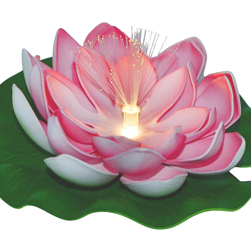 Lampa solarna lilia wodna 17 cm, pływająca ze światłem Led różowo zielona