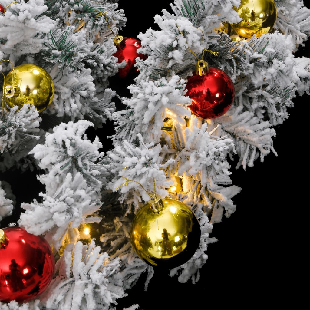 Guirlande de Noël | Décoration de Noël avec boules et lumières LED vert 5 m PVC CFW54739 - 6
