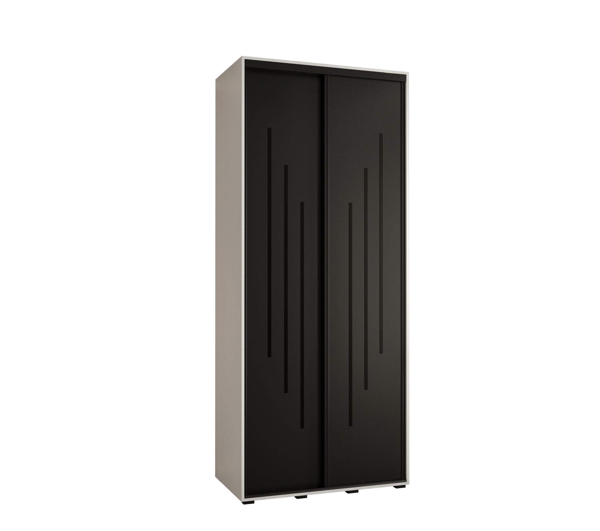 Szafa przesuwna wysoka Davos 8 120 x 60 x 235,2 cm biały + czarny + u. czarny - Abiks Meble