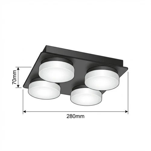 Spot LED 21W 4000K Noir Mat Métal IP44 - 2