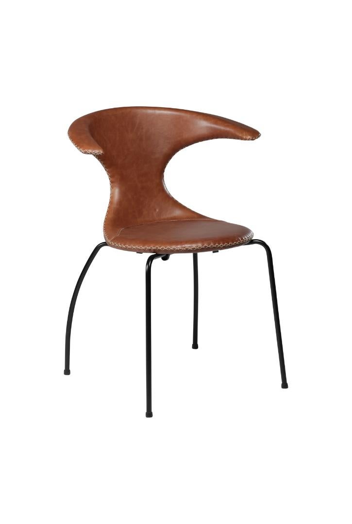 Flair Dan-Form krzesło stołowe prawdziwa skóra brązowy.