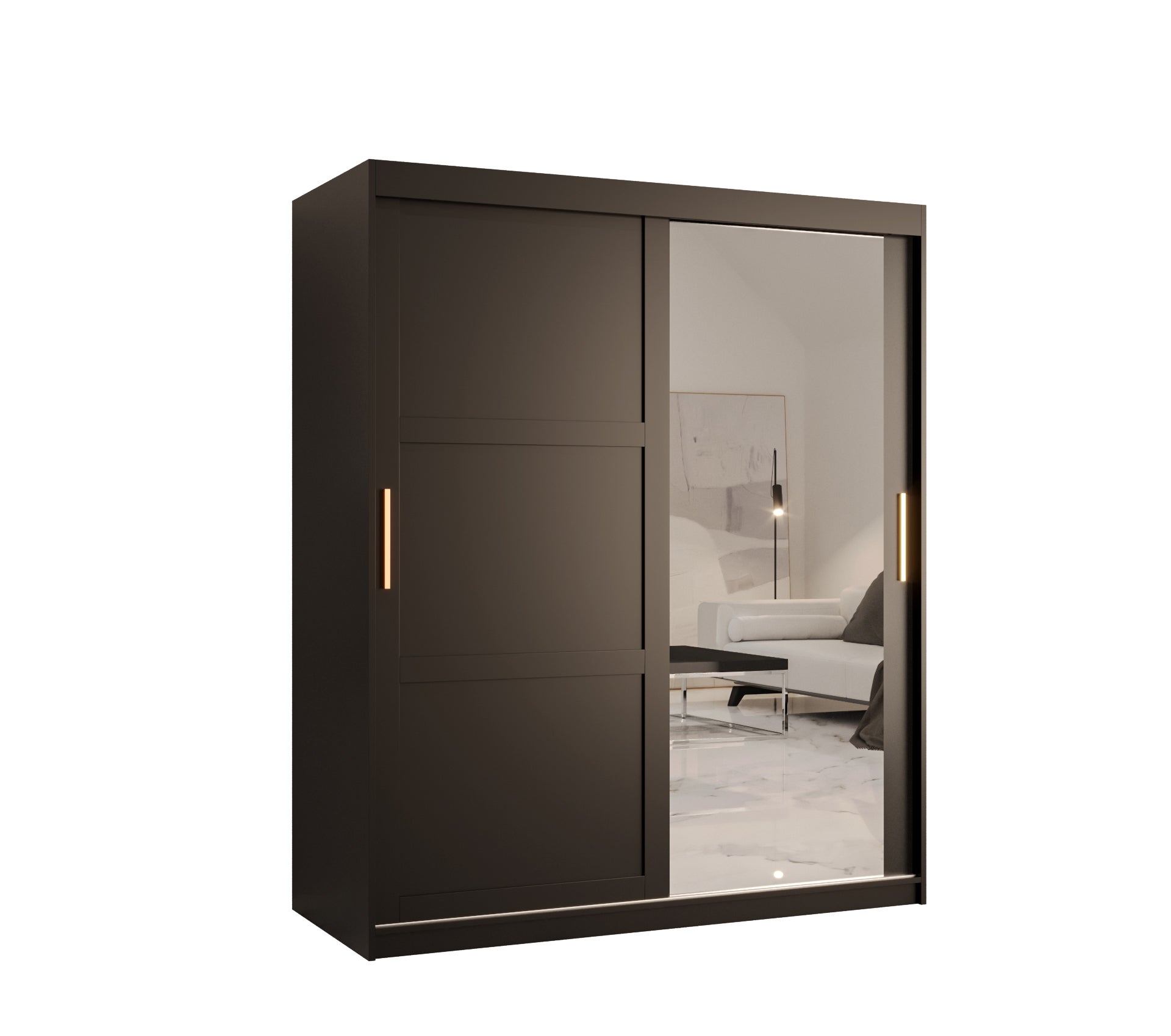 Szafa przesuwna garderoba RAMIRO 2 150 x 62 x 200 cm Czarny - Abiks Meble