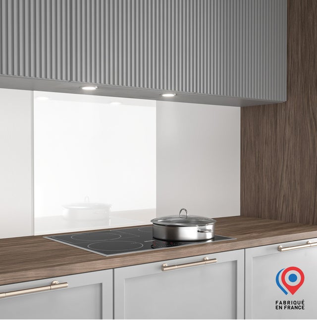 Fond de hotte extra-blanc - Laqué blanc - 70x60 cm - 6 mm - 6,3 Kg - Fabrication Française AURYS NORMANDIE