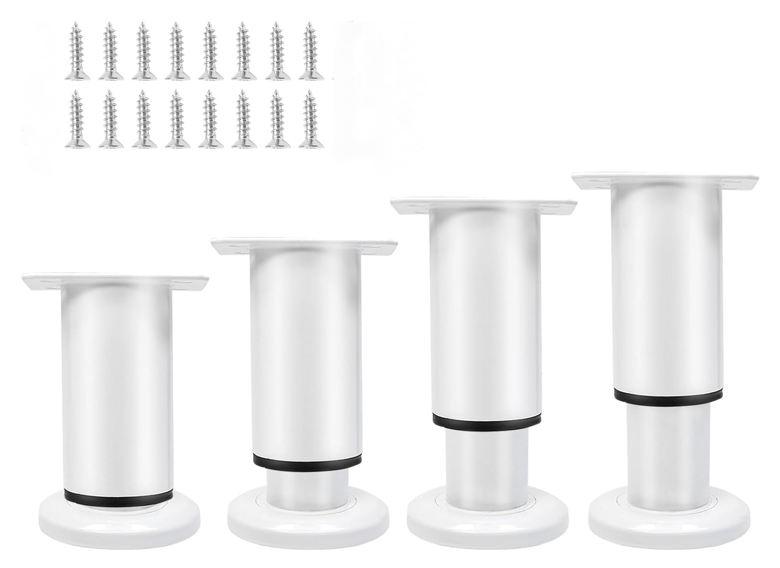 2 gambe di supporto centrali regolabili per telaio letto, gambe di supporto per doghe in acciaio laminato a freddo con base più ampia, sostituzione delle gambe del telaio del letto, kit di