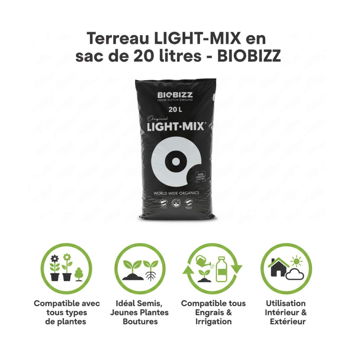 Terreau LIGHT.MIX en sac de 20 litres - BIOBIZZ - 3