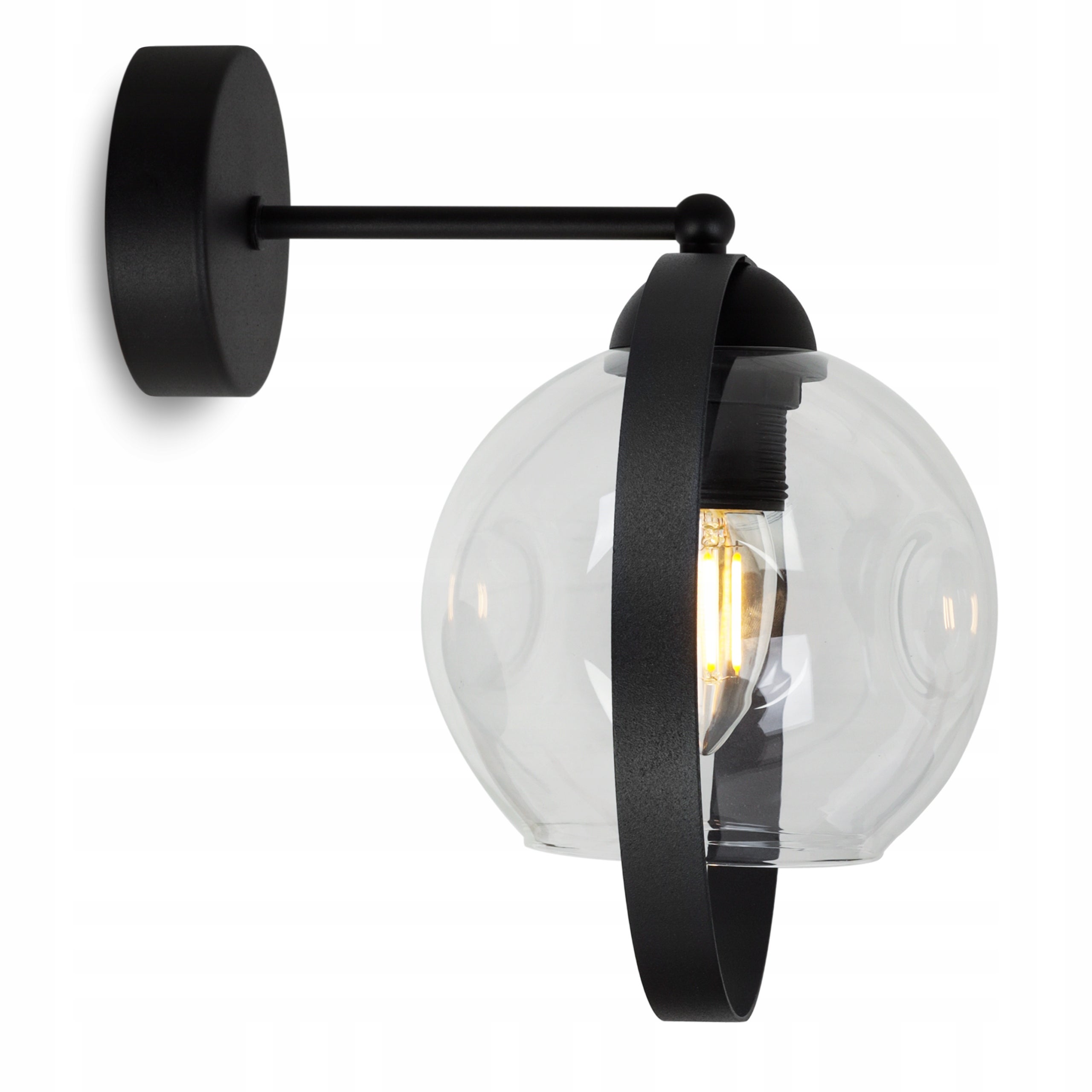 Lampa kinkiet ścienny Ring Rio modern 1xE27 klosz pierścień transparentny Light Home LH