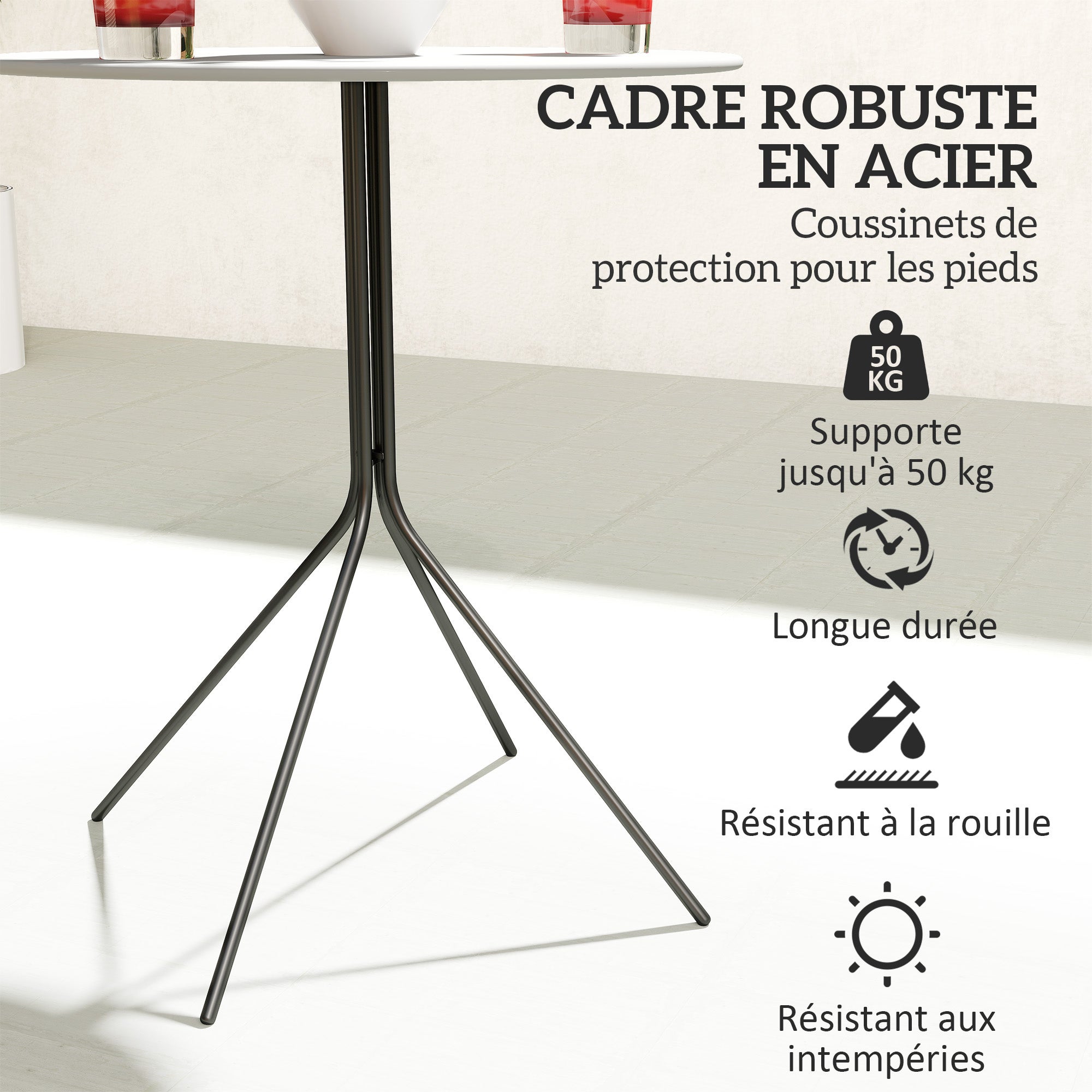 Table de jardin Acier Outsunny - 5