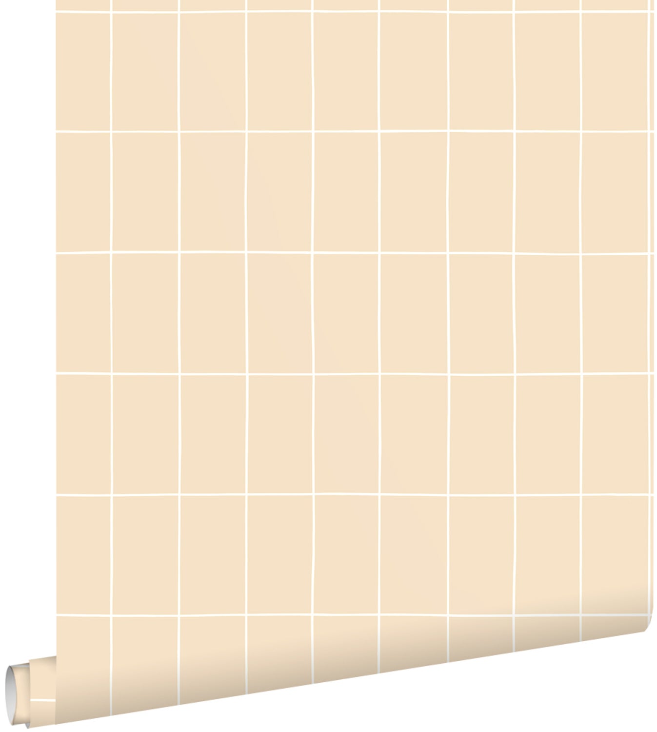 Tapeta małe kafelki pastelowej żółci - 50 x 900 cm - ESTAHOME