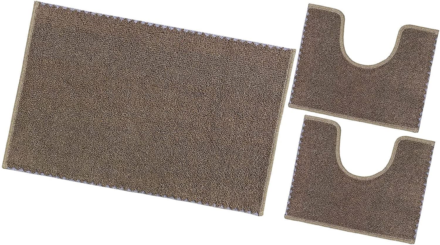 Dywanik łazienkowy Zestaw 3 sztuk Czysta Bawełna Miękki Nadaje się do prania 100% Wyprodukowano We Włoszech Brązowy