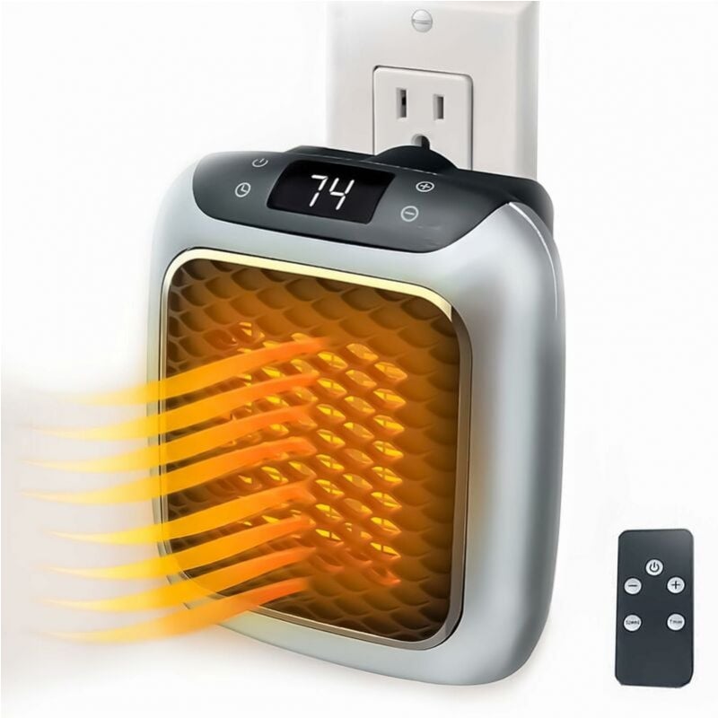 Inteligentny ceramiczny termowentylator o mocy 800 W, grzejnik elektryczny z wtyczką ścienną i pilotem, odpowiedni do sypialni, biura i salonu