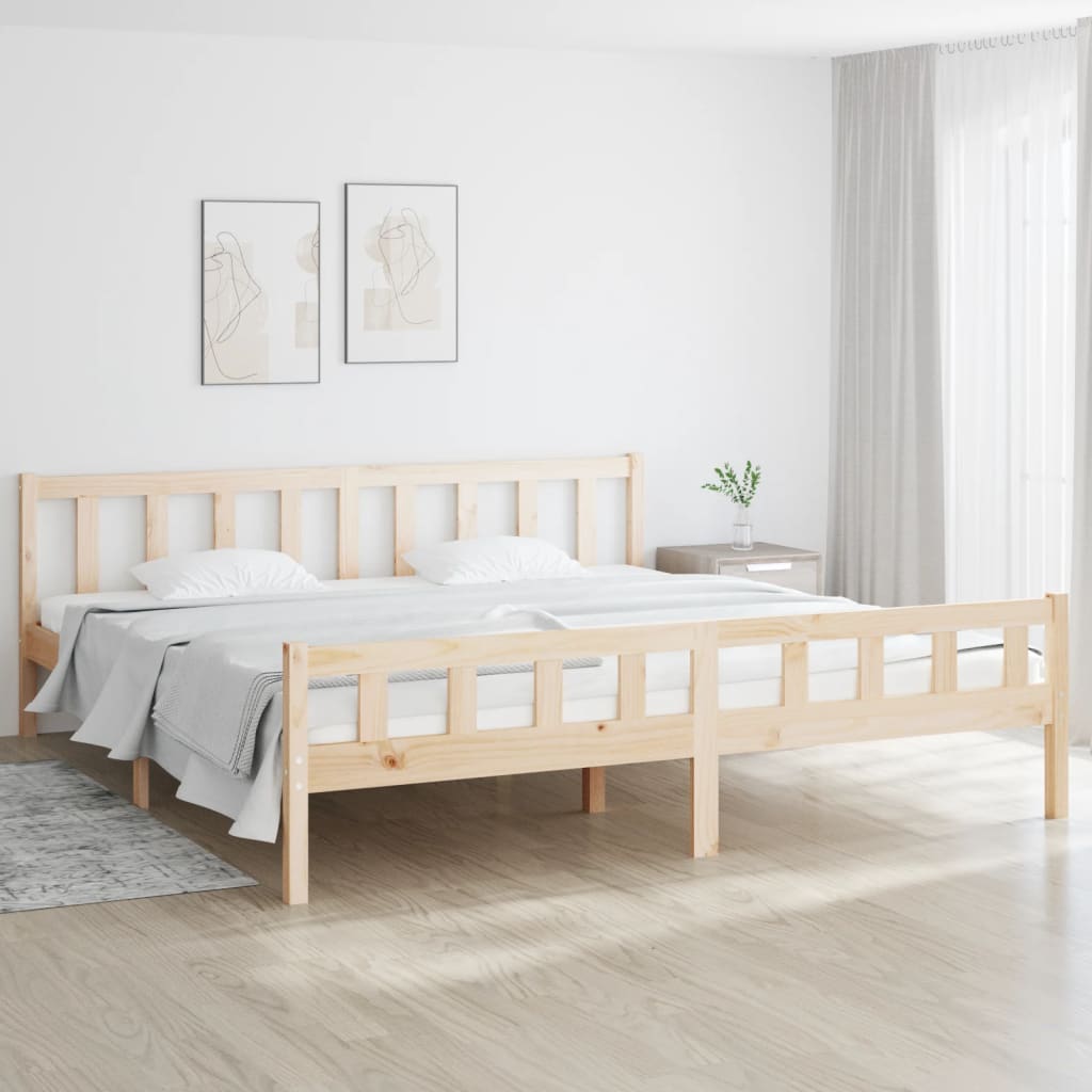 Łóżko Drewniane Brązowe Rama Łóżka Ze Stelażem Drewniana Do Sypialni Pokoju 160x200 cm