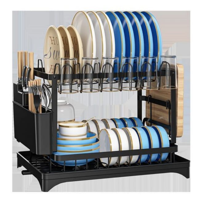 Support Planche à Découper Avec Bac égouttoir - Range Couvercles 16 à 34 Cm, 4 Compartiments | Acier Carbone, Gain De Place Cuisine
