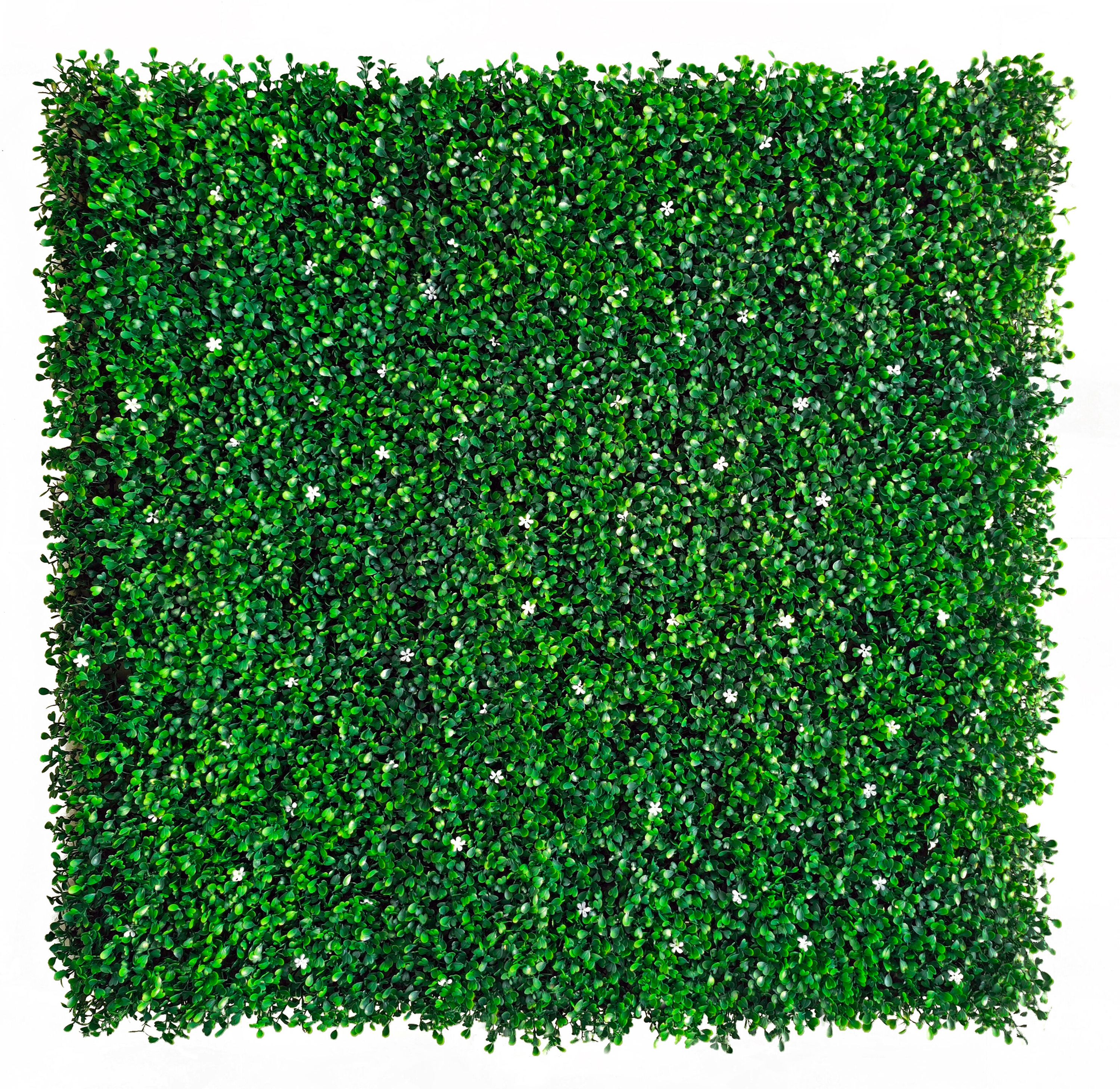 Zielony ogród wertykalny SINDER z bukszpanu z kwiatami 100x100 cm