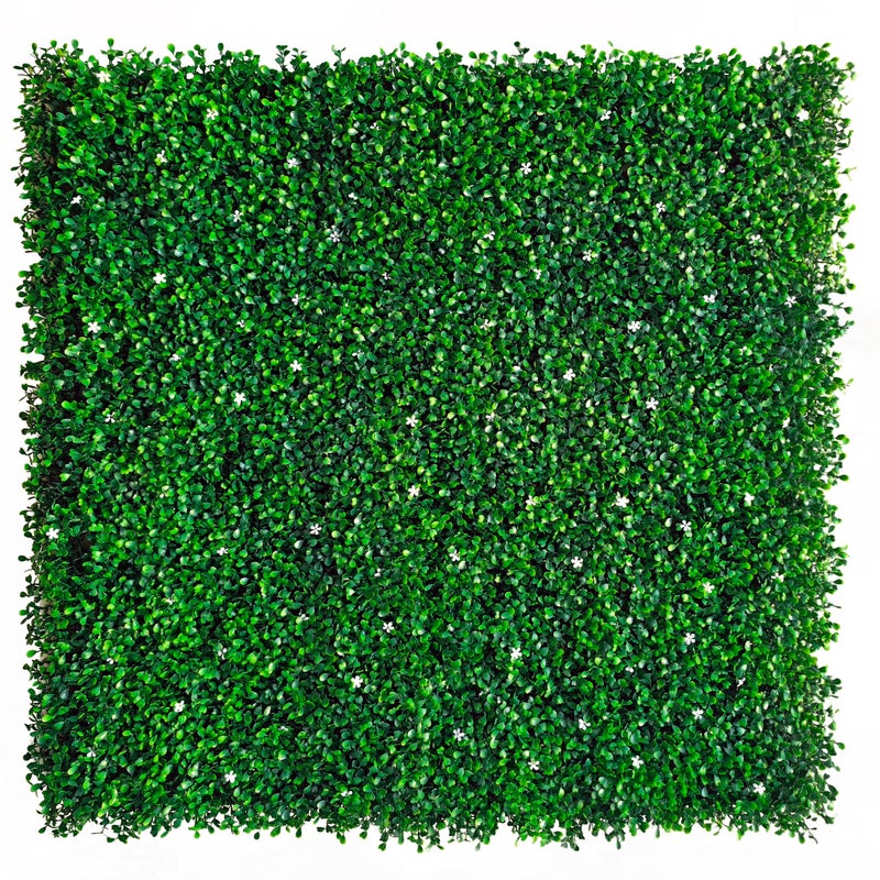 Zielony ogród wertykalny SINDER z bukszpanu z kwiatami 100x100 cm