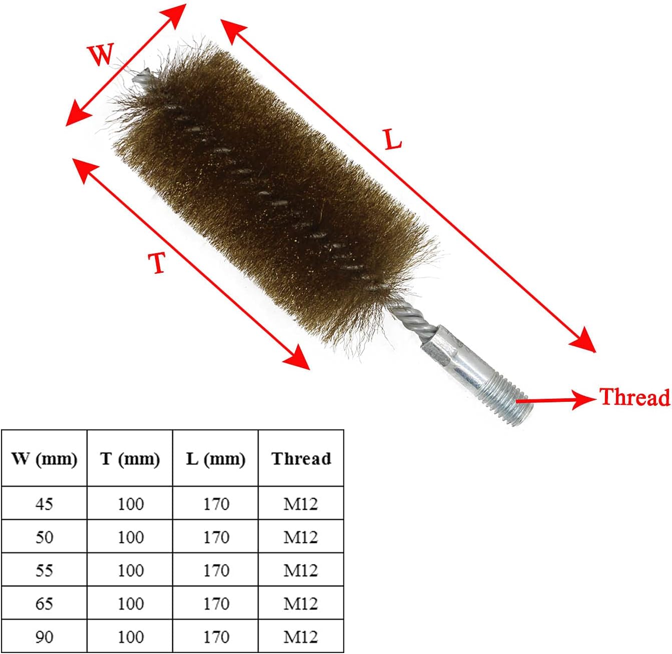 Brosse de nettoyage pour poêle à granulés, ramoneur, nettoyant pour four à bois, 45, 50, 55, 65, 90 mm (diamètre extérieur 90 mm) - 2
