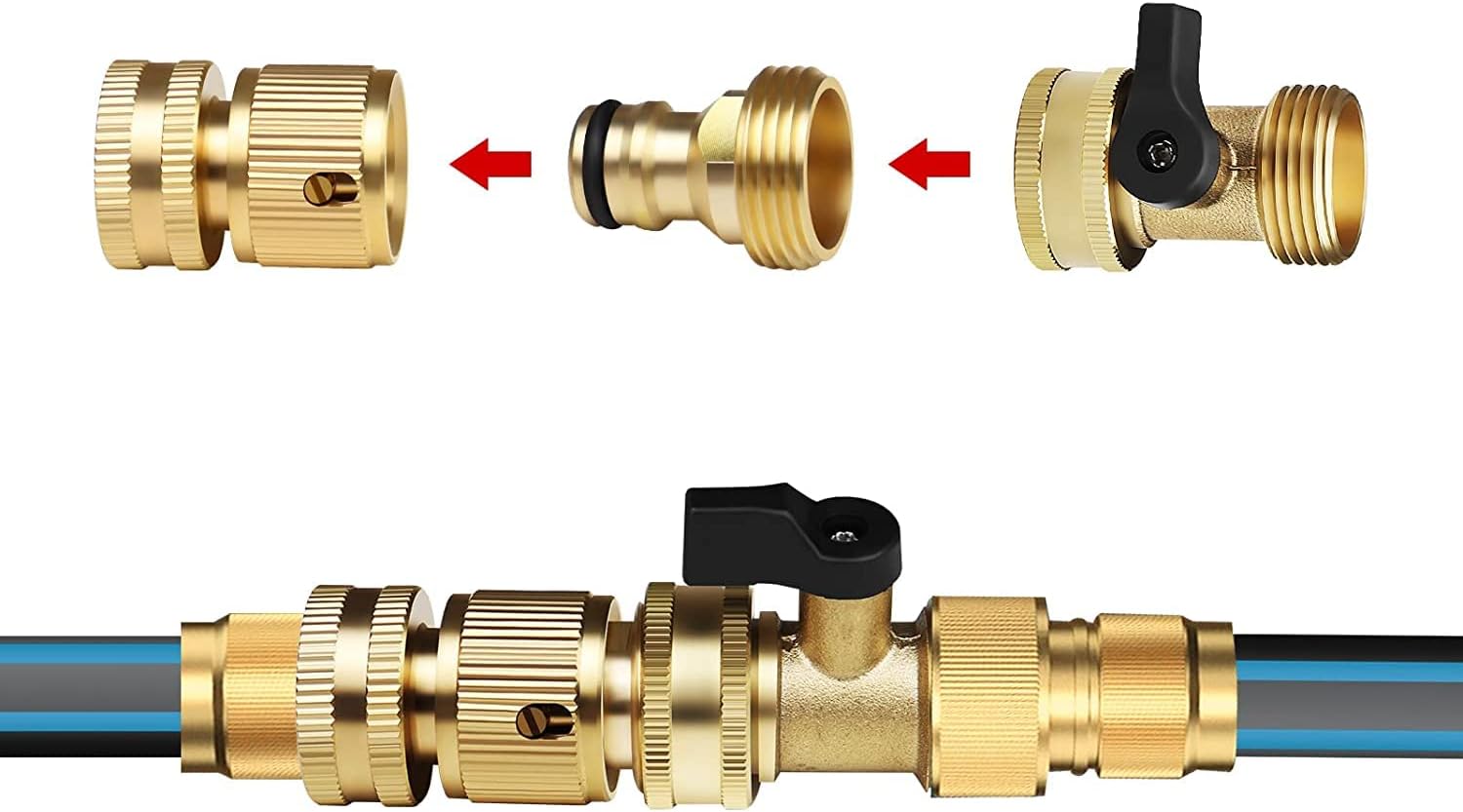 CT 2 Pièces Tuyau D'arrosage Connecteur Rapide 3/4 Pouce En Laiton Filetage Mâle Tuyau Buse Adaptateur De Connexion Rapide 99047929