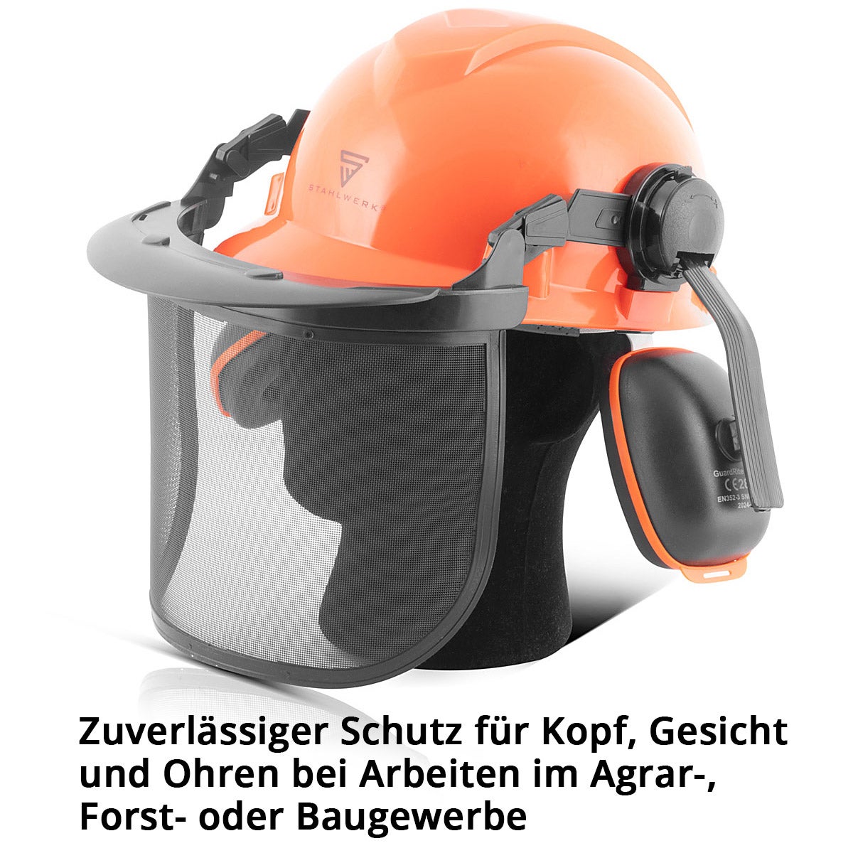 STAHLWERK Casque forestier FH-100 ST avec visière et protection auditive EN397 EN352 EN1731 - 2