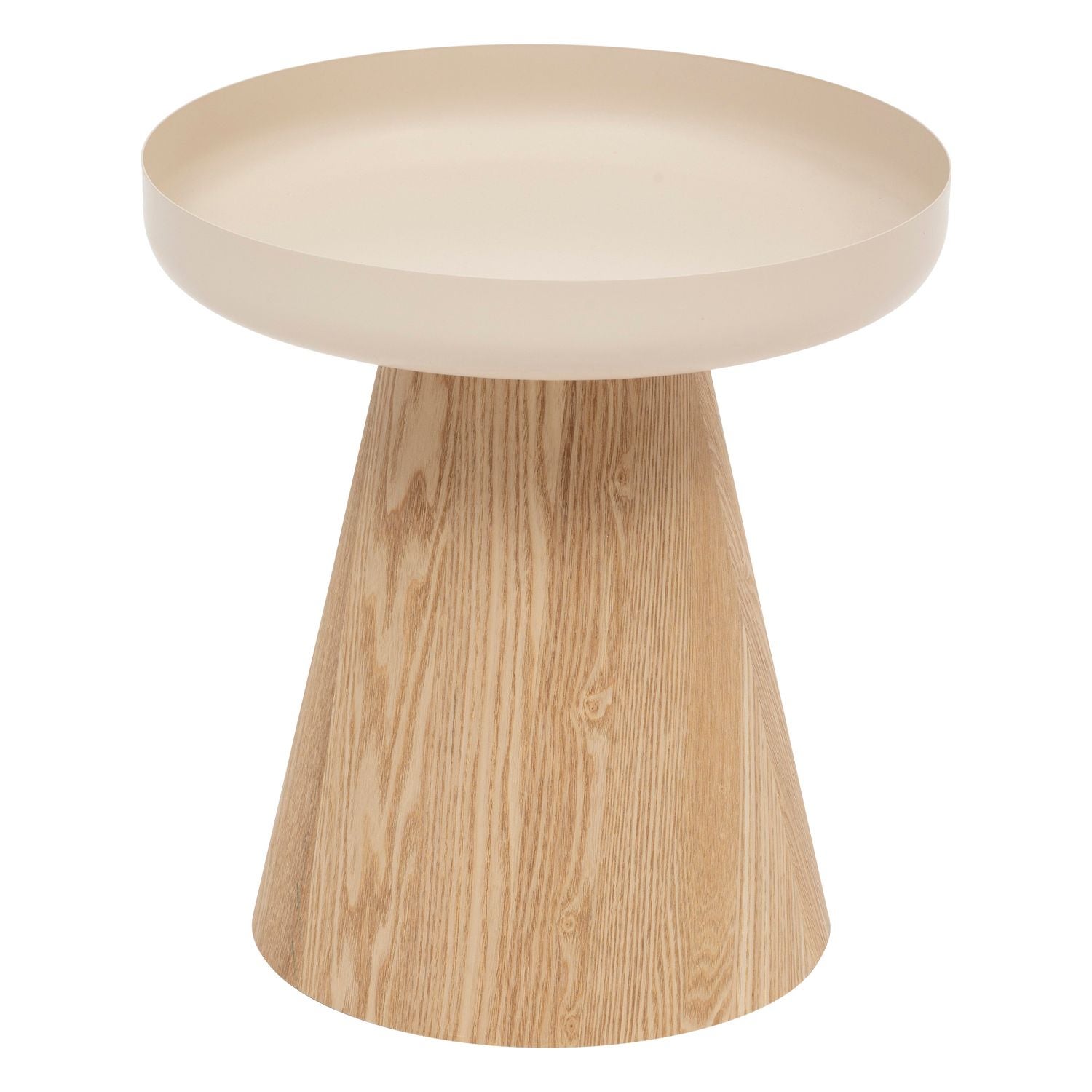 Table à café ronde en métal et bois HERCYNA - Beige | Leroy Merlin