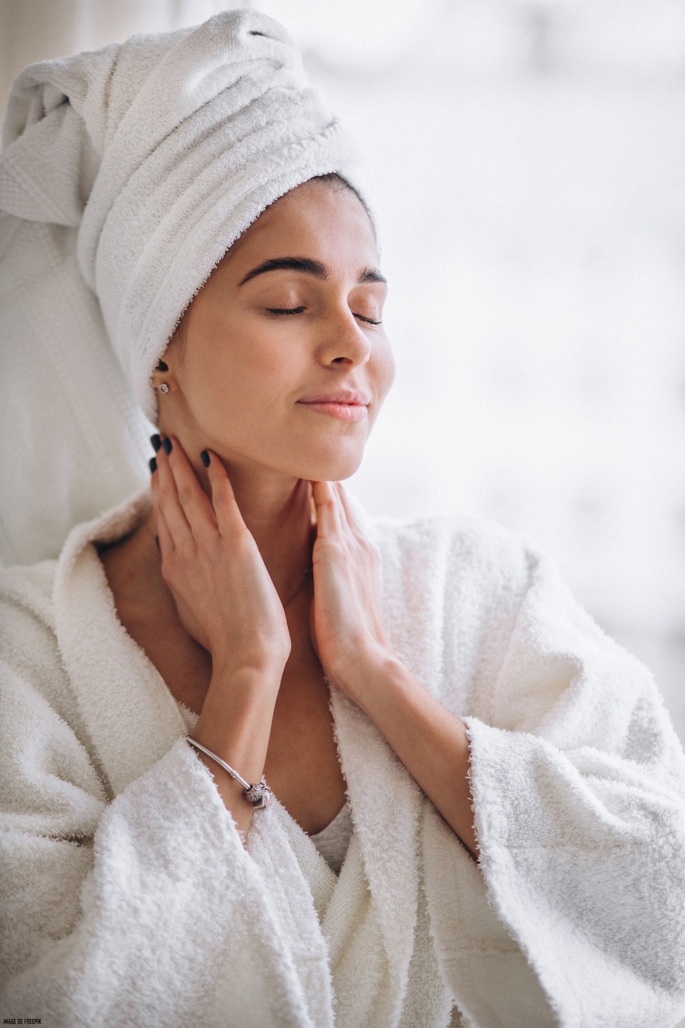 HaraDeco Peignoir de douche pour homme et femme, coton 380 g/m², tissu éponge doux au toucher pour la maison et l'hôtellerie (vert mer, XL) - 6