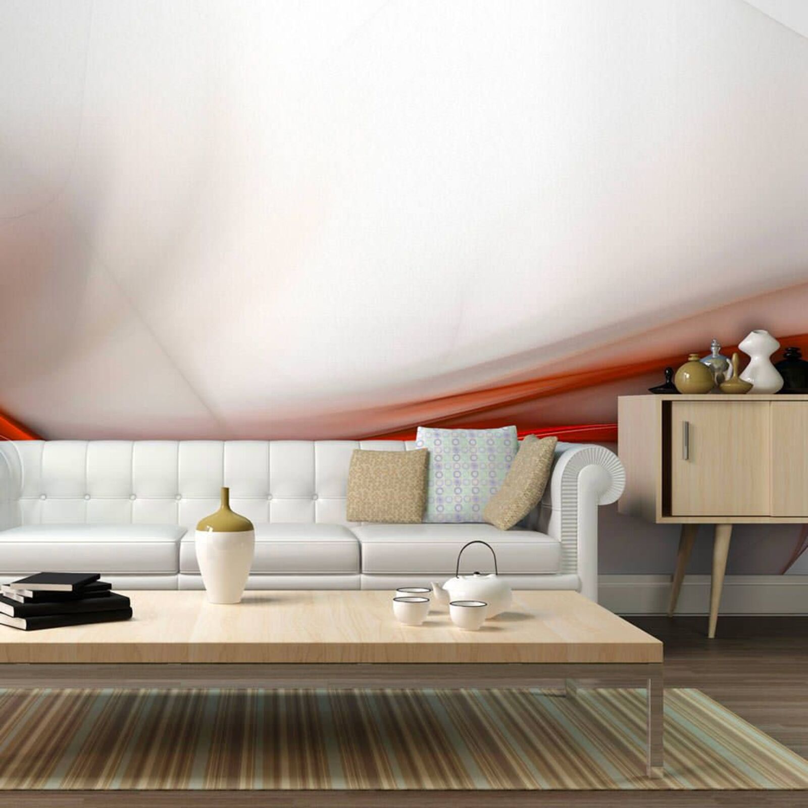 Papier peint design orange élégant - 400 x 309 cm | Leroy Merlin
