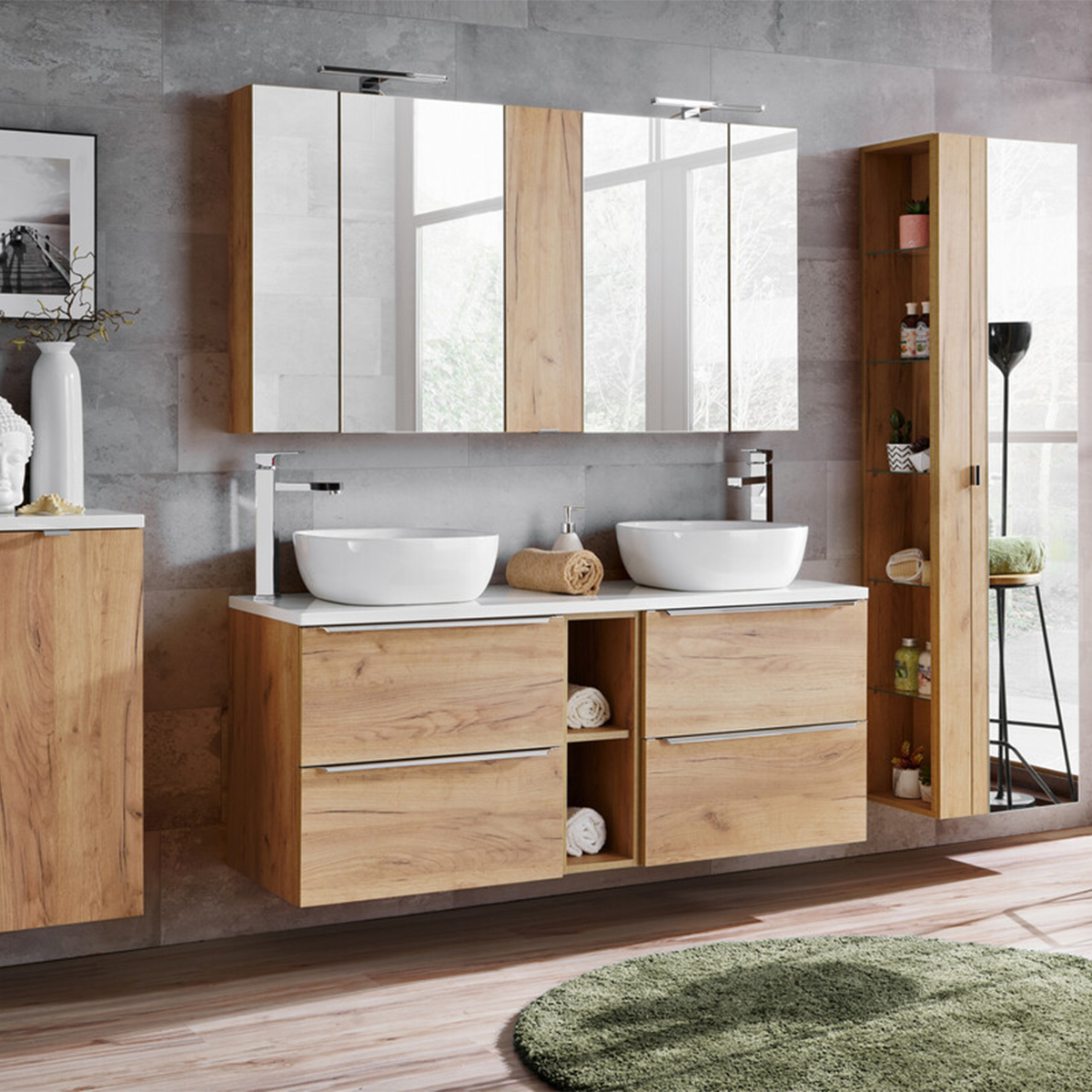 Szafka Comad łazienkowa CAPRI 830 20 cm dąb - 3
