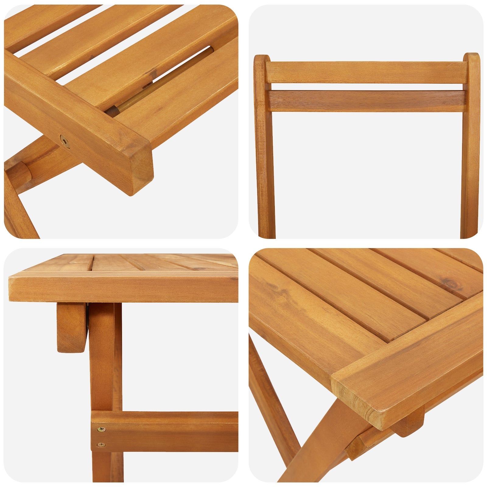 Ensemble bistrot 5 pcs Huile Naturelle Bois d'Acacia Massif vidaXL - 8