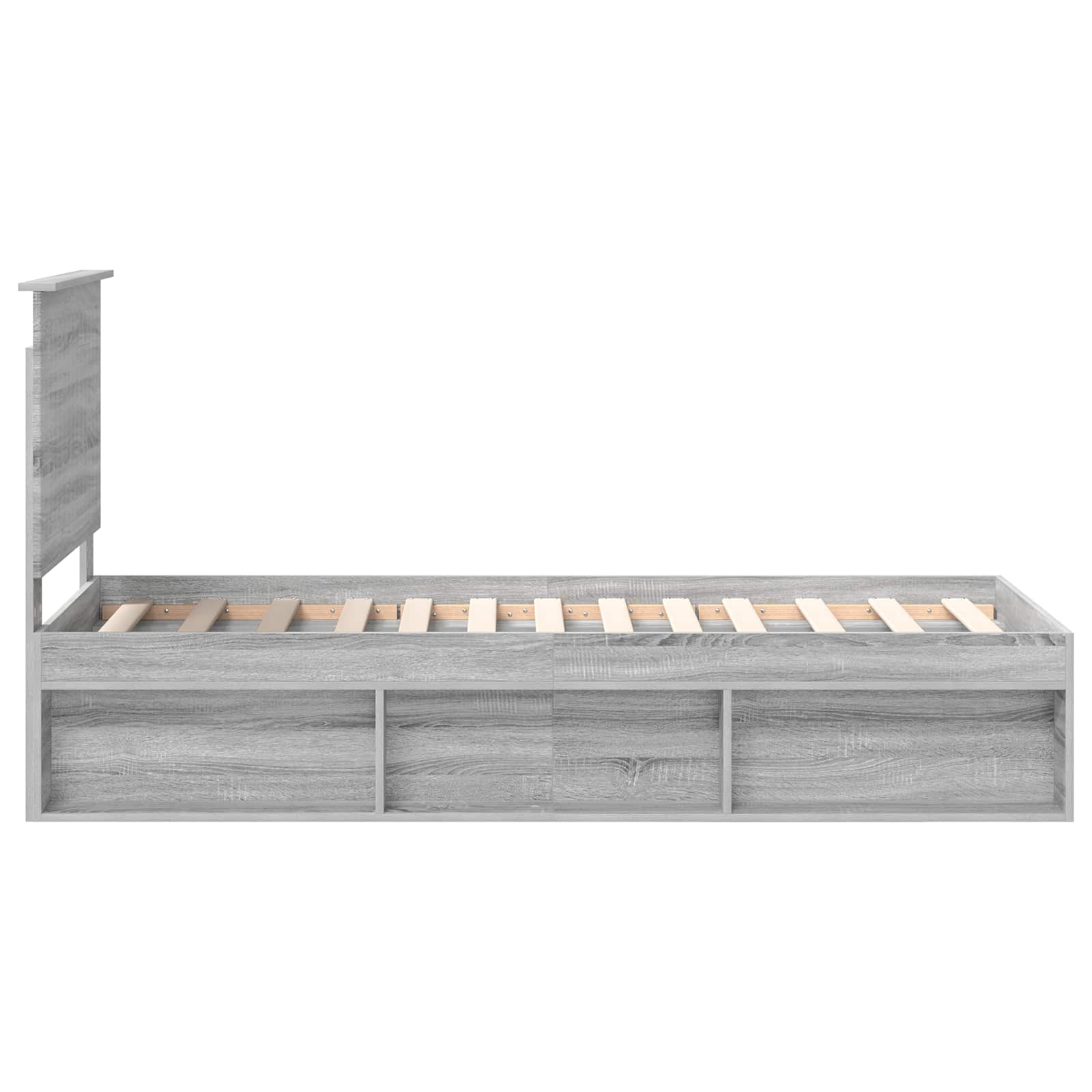 Cadre de lit gris 75 x 190 cm en bois de pin massif - 8