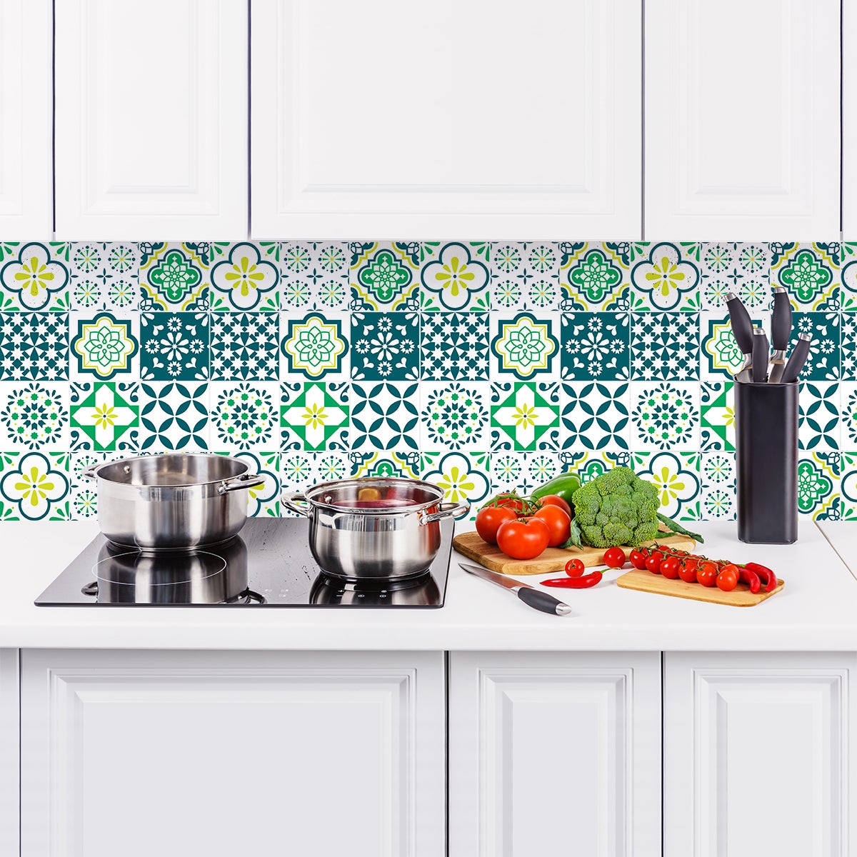 9 adesivi piastrelle di cemento azulejos risolo - Sticker adesivo - adesivi murali - 9stickers15x15cm - 5