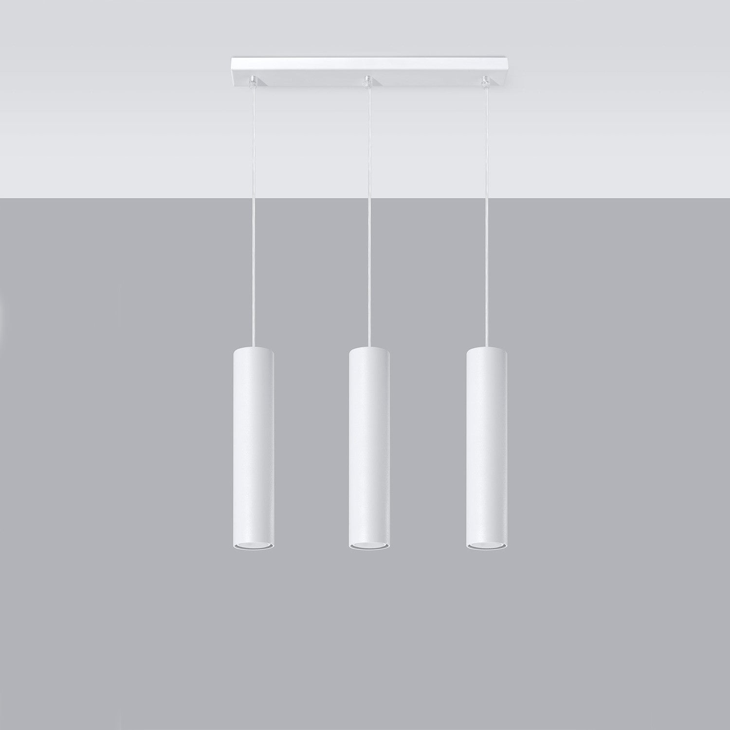 Lampa wisząca Lagos biała 3xGU10x40W wym: 85 x 45 x 6 cm metal Sollux Lighting