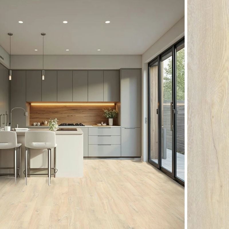Arquiservi| suelo vinílico en click spc xl. base incorporada (6.5mm) (43,63 m²) crema antigua. resistente, apto suelo radiante, hidrófugo.