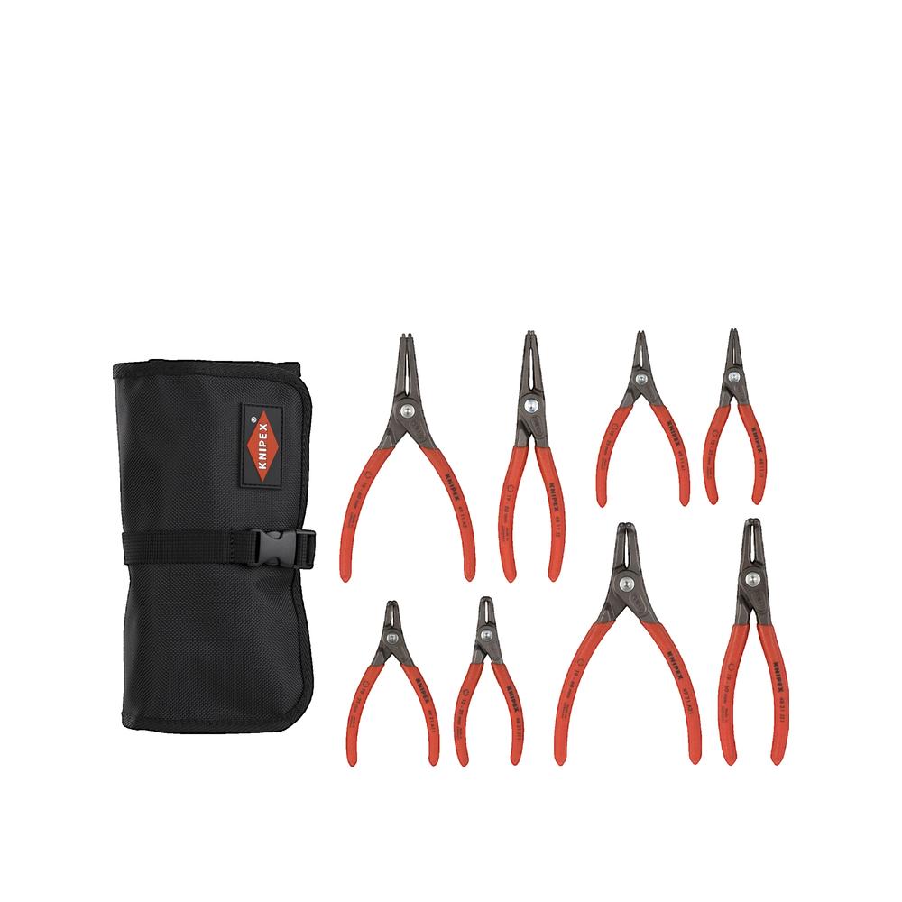 Szczypce do pierścieni Knipex z ergonomicznymi uchwytami i wzmocnioną stalą, szaro-czerwone