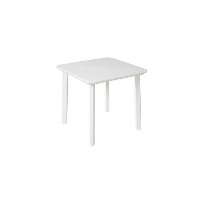 Tavolo In Resina Effetto Rattan Gastone Bianco 60x60 Cm – Resistente Agli Agenti Atmosferici, Gambe Incrociate, Riciclabile, Per Giardino E Terrazzo