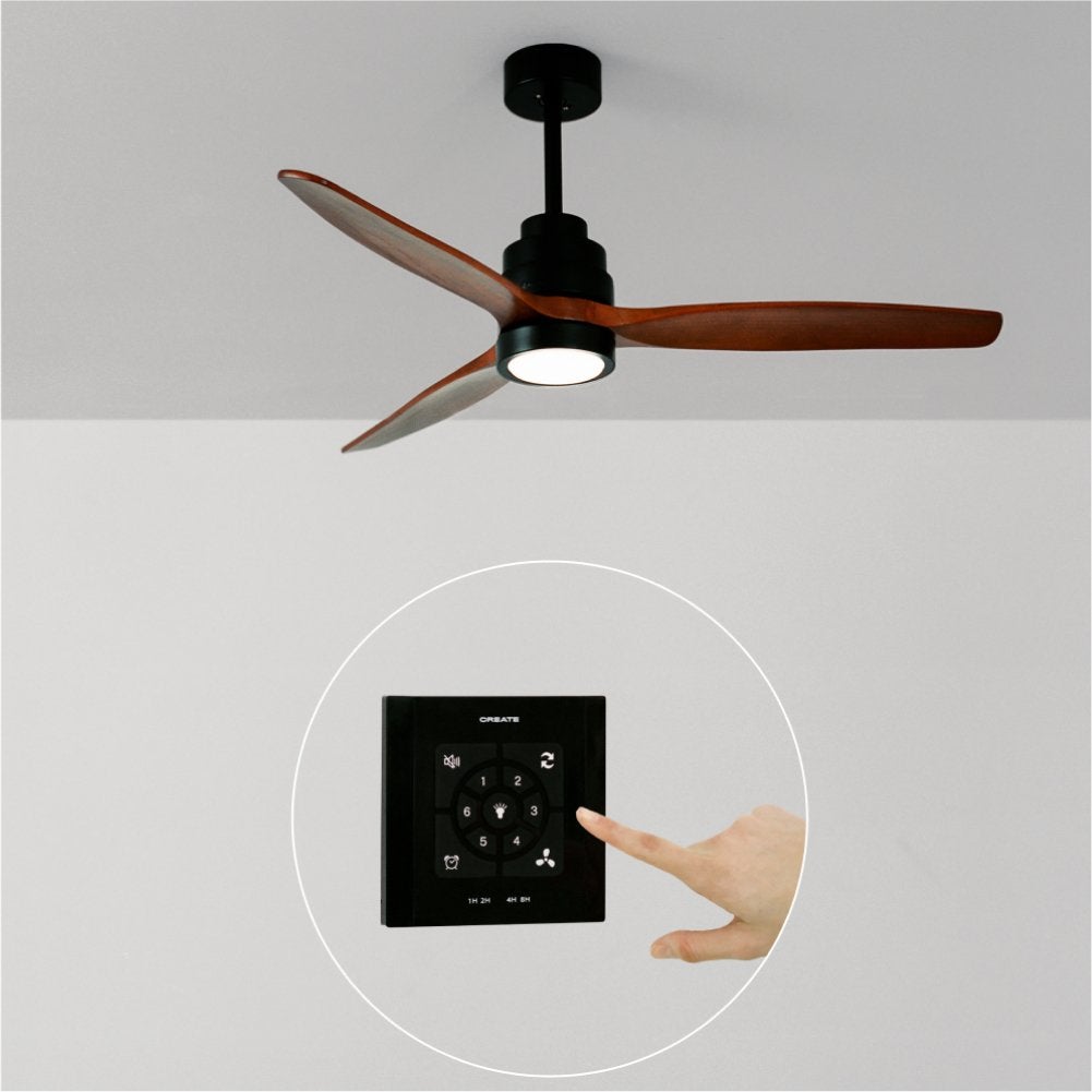 WINDSTYLANCE DC - Ventilateur de Plafond 40W Silencieux Ø132 cm - Avec lumière et contrôleur mural + télécommande - 2