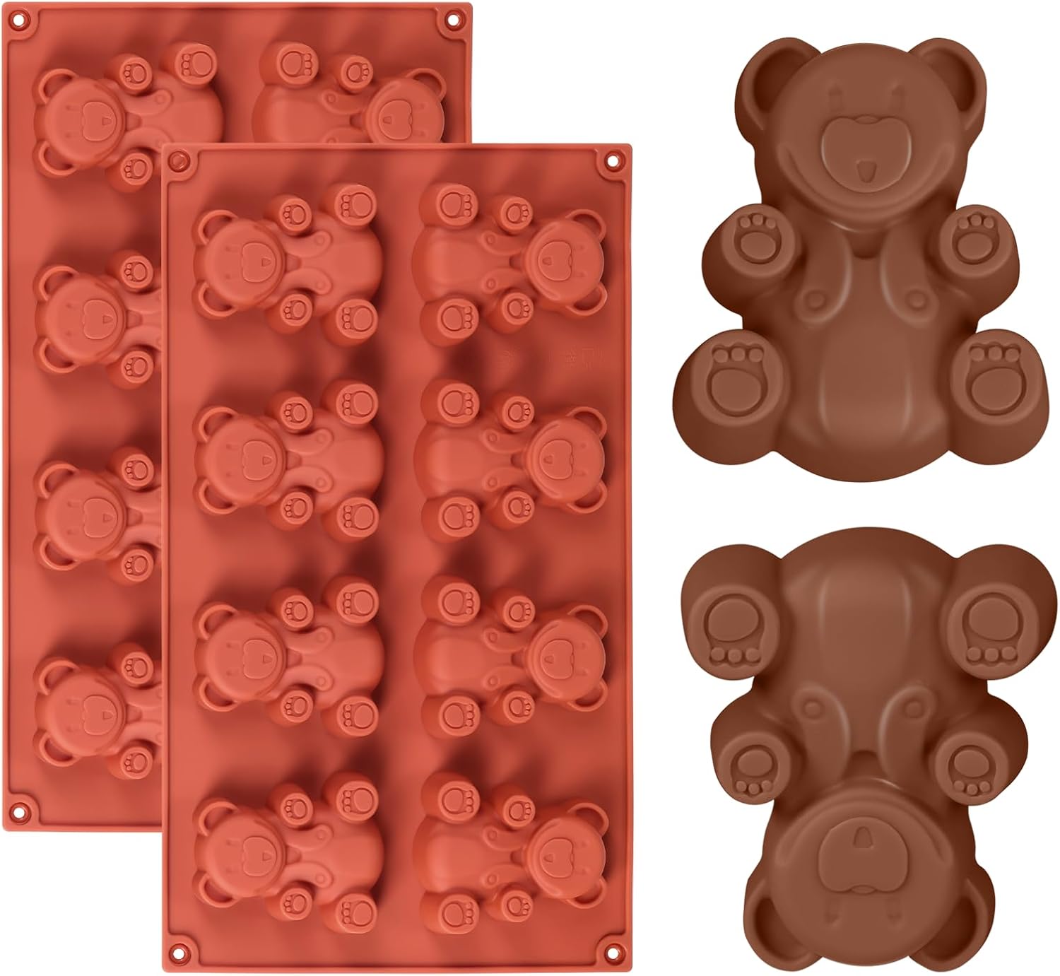 szt. 8-komorowa silikonowa forma do pieczenia z powłoką nieprzywierającą do muffinek, ciasta czekoladowego, mydła, babeczek i galaretki – silikonowe p