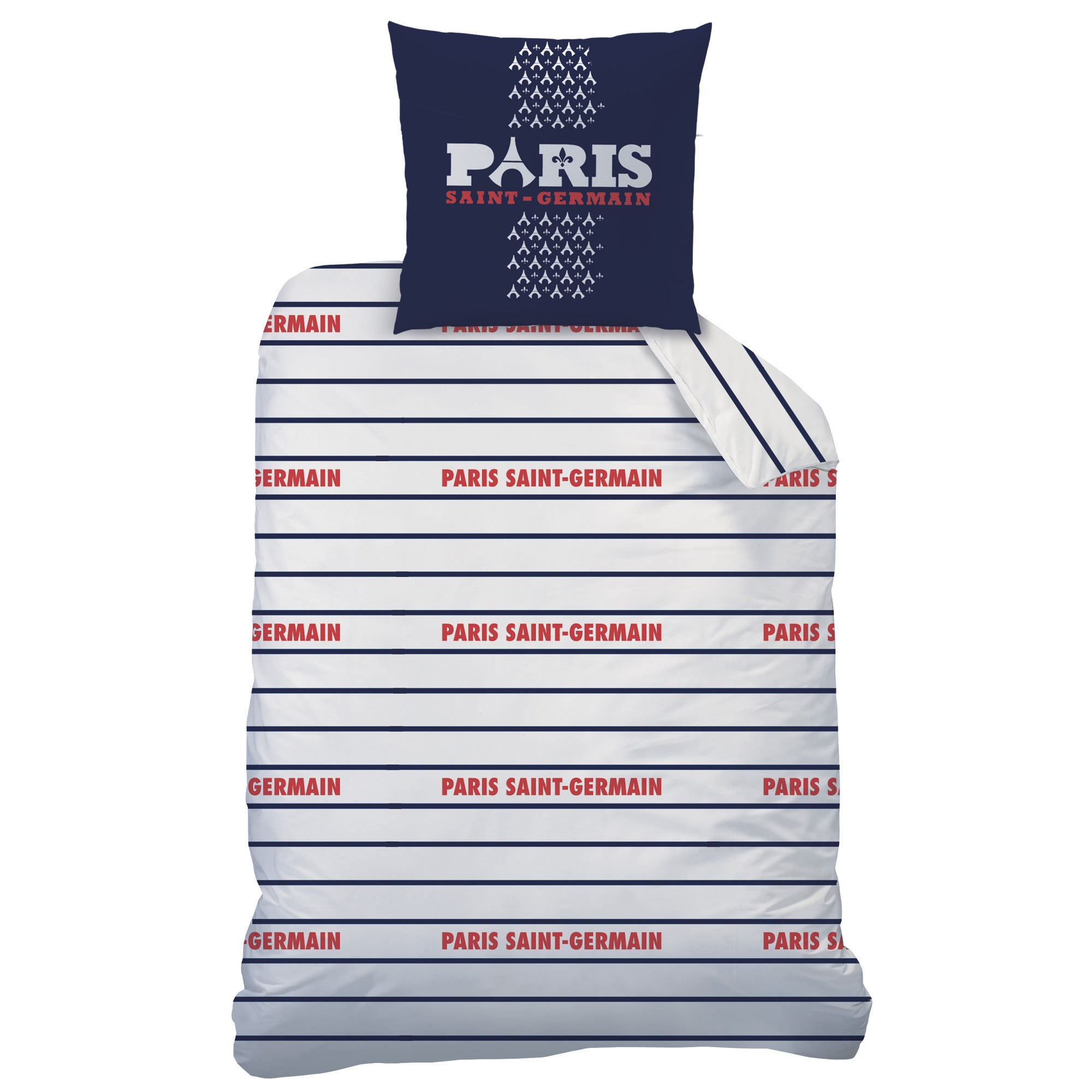 Parure de lit imprimée 100% coton, PSG LOGO - 4