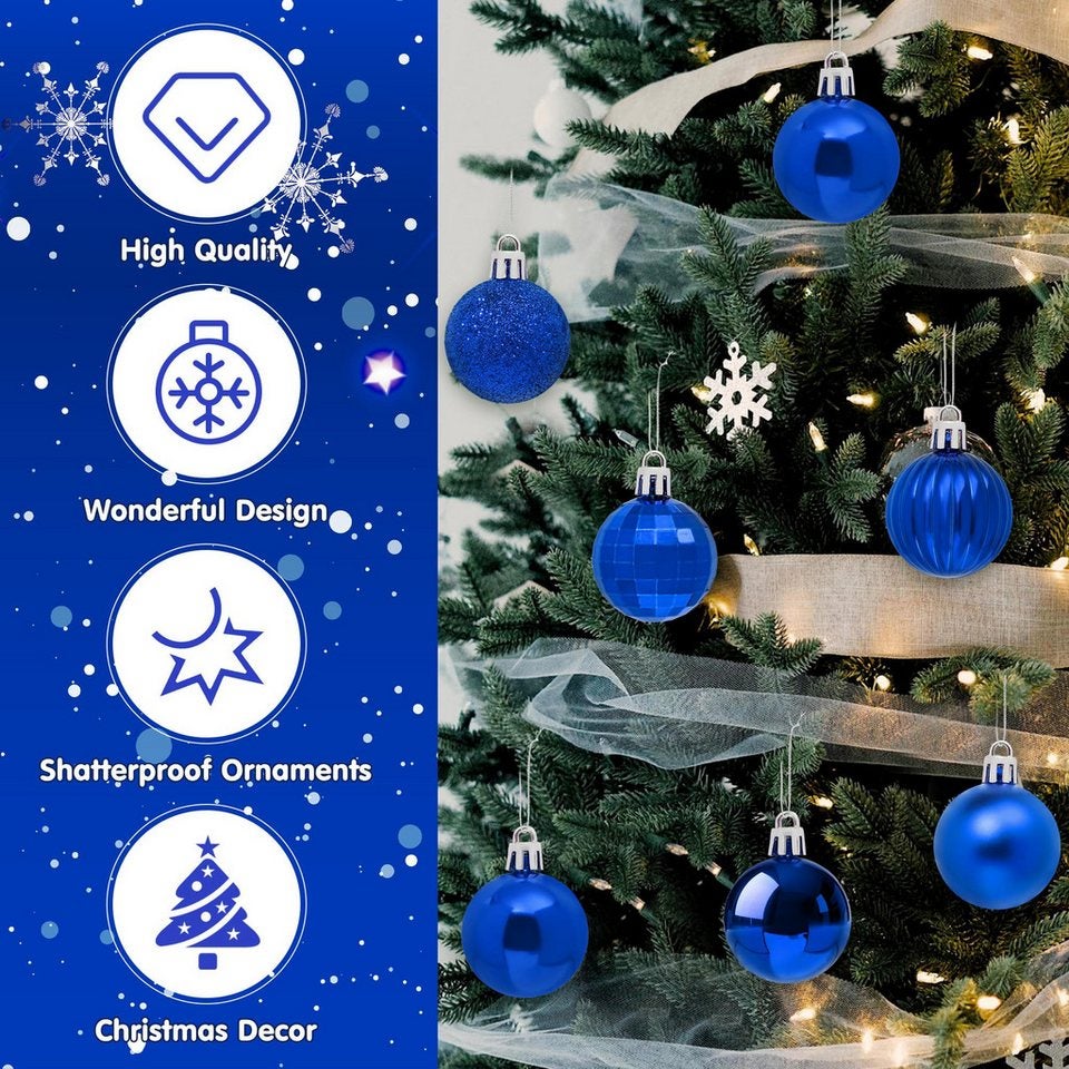 Conjunto de 36 enfeites para árvores de Natal, Conjunto de bolas de Natal, Pingentes para árvores de Natal, Presente de Natal, Decorações de Natal - 8