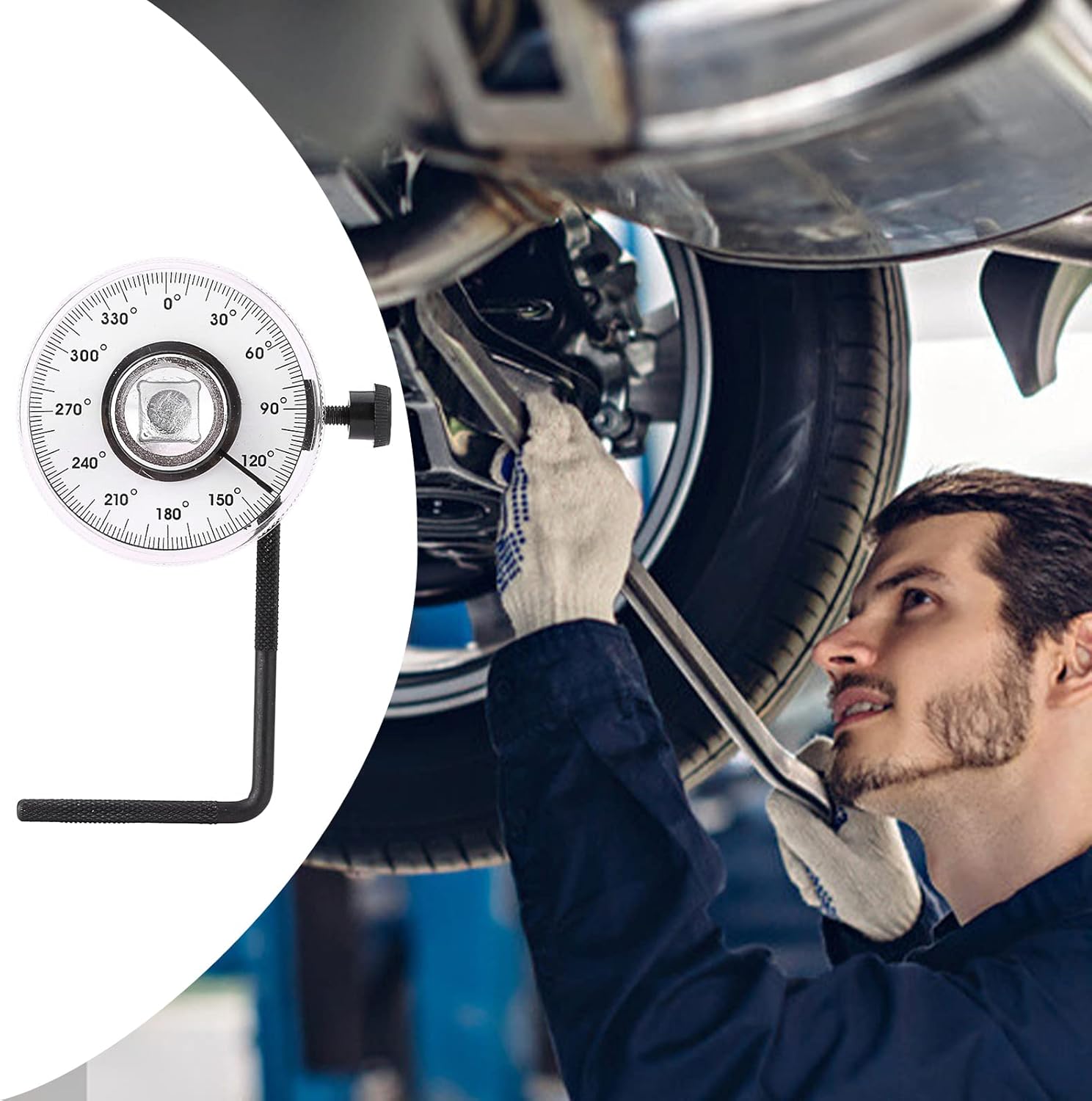 Clé Torque Angle Wrench Jauge D'angle De Couple 1/2″ – Cadran 360° Tige Réglable – Pour Culasse Et Boulons Haut De Gamme