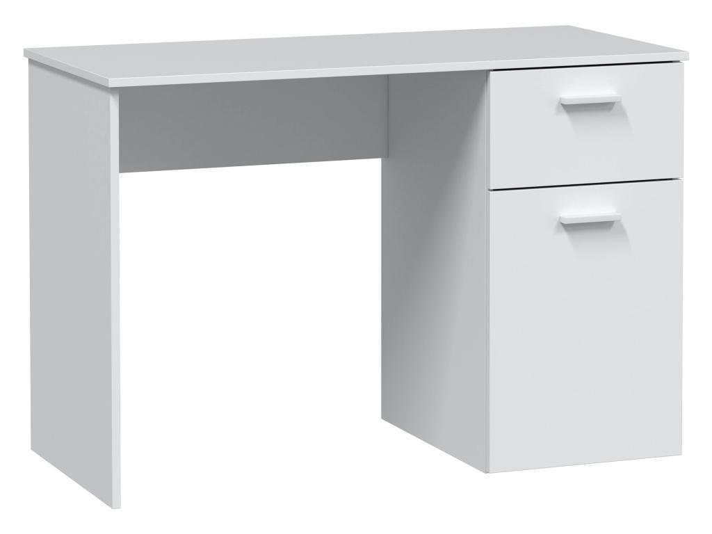 Bureau Huelva 1 porte 1 tiroir blanc, 108 cm longueur - 6