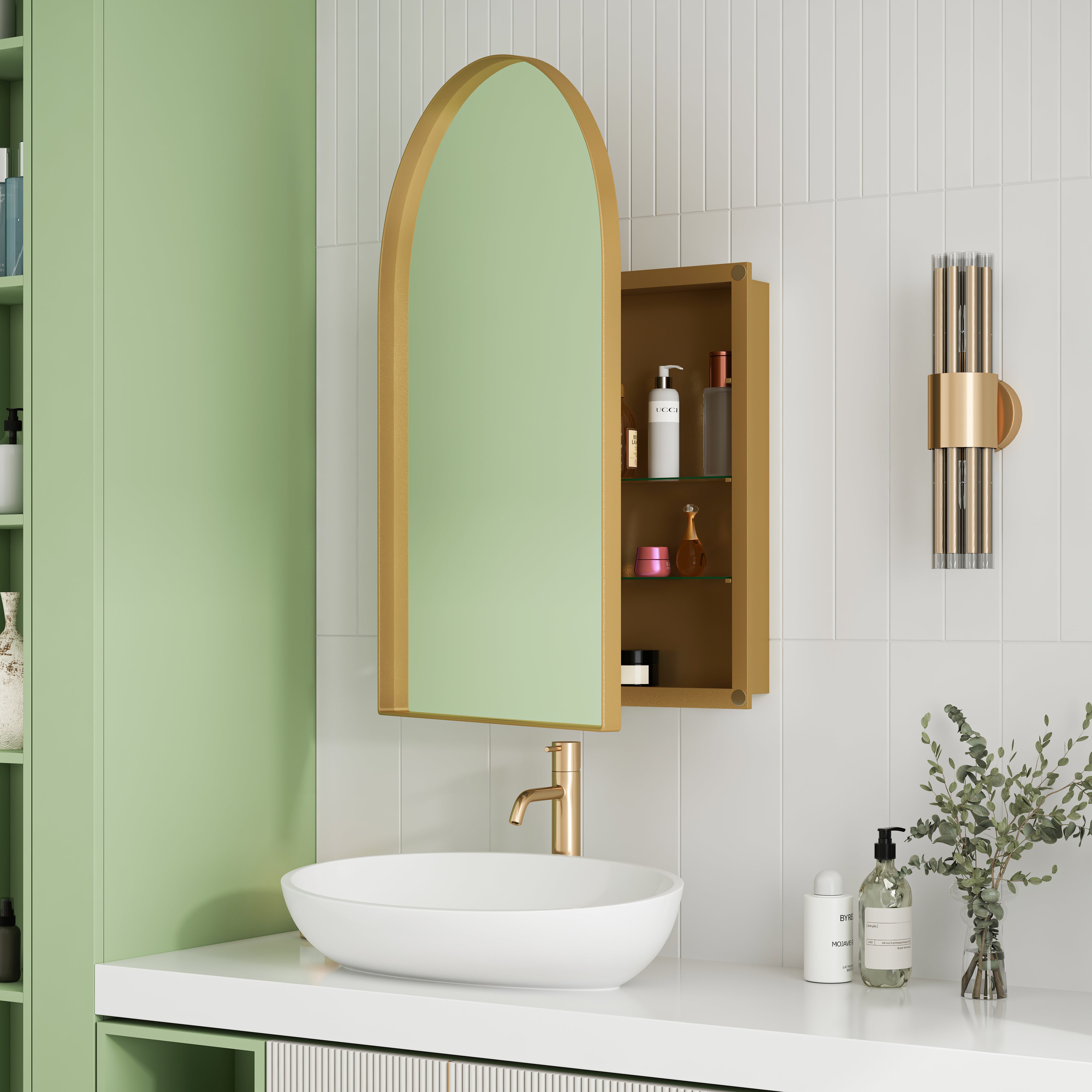 Mobile Bagno Con Lavabo In Ceramica 61 Cm – Armadio In Legno MDF Bianco, Ampio Spazio, Facile Montaggio, Ymise - 4