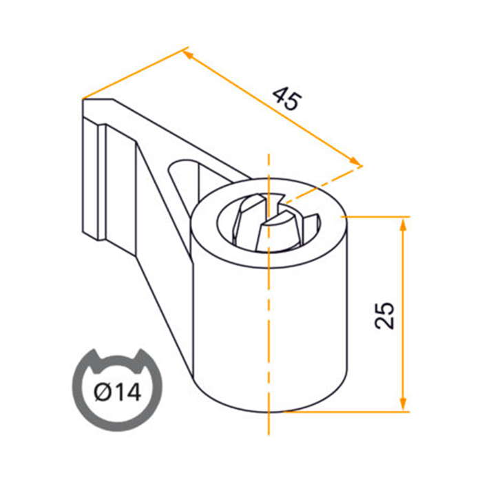 Lot de 2 embouts espagnolette haut et bas – Fermeture volet battant – Polyamide noir – Longue durée – Standard universel - 2