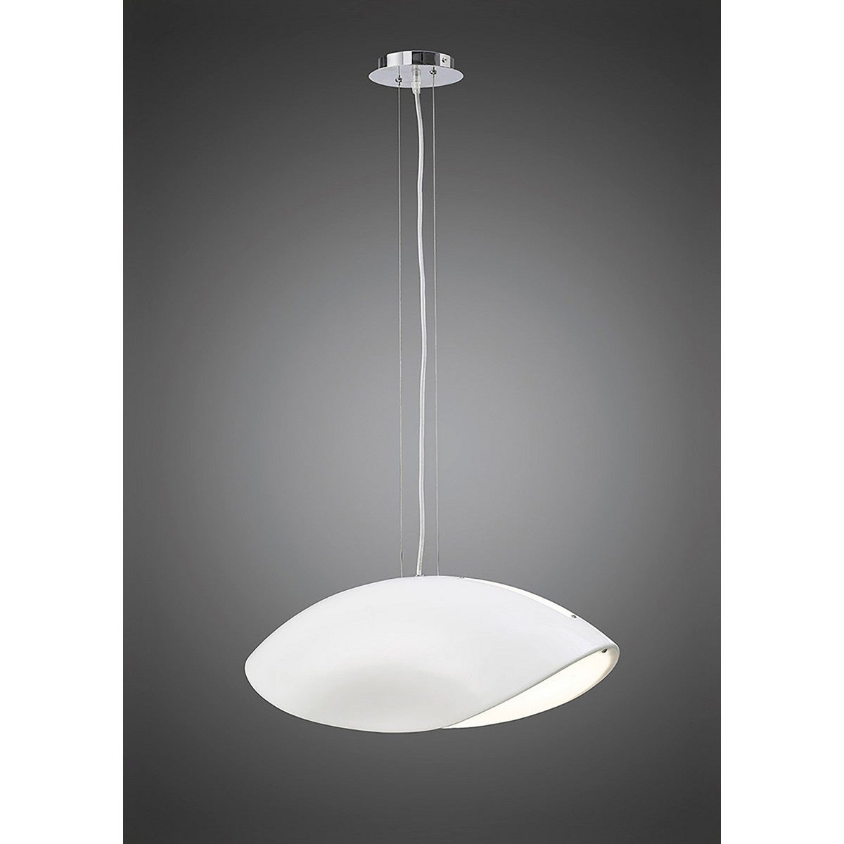 Suspension Pasion 4 Ampoules E27, blanc brillant/arylique blanc/chrome poli - 2
