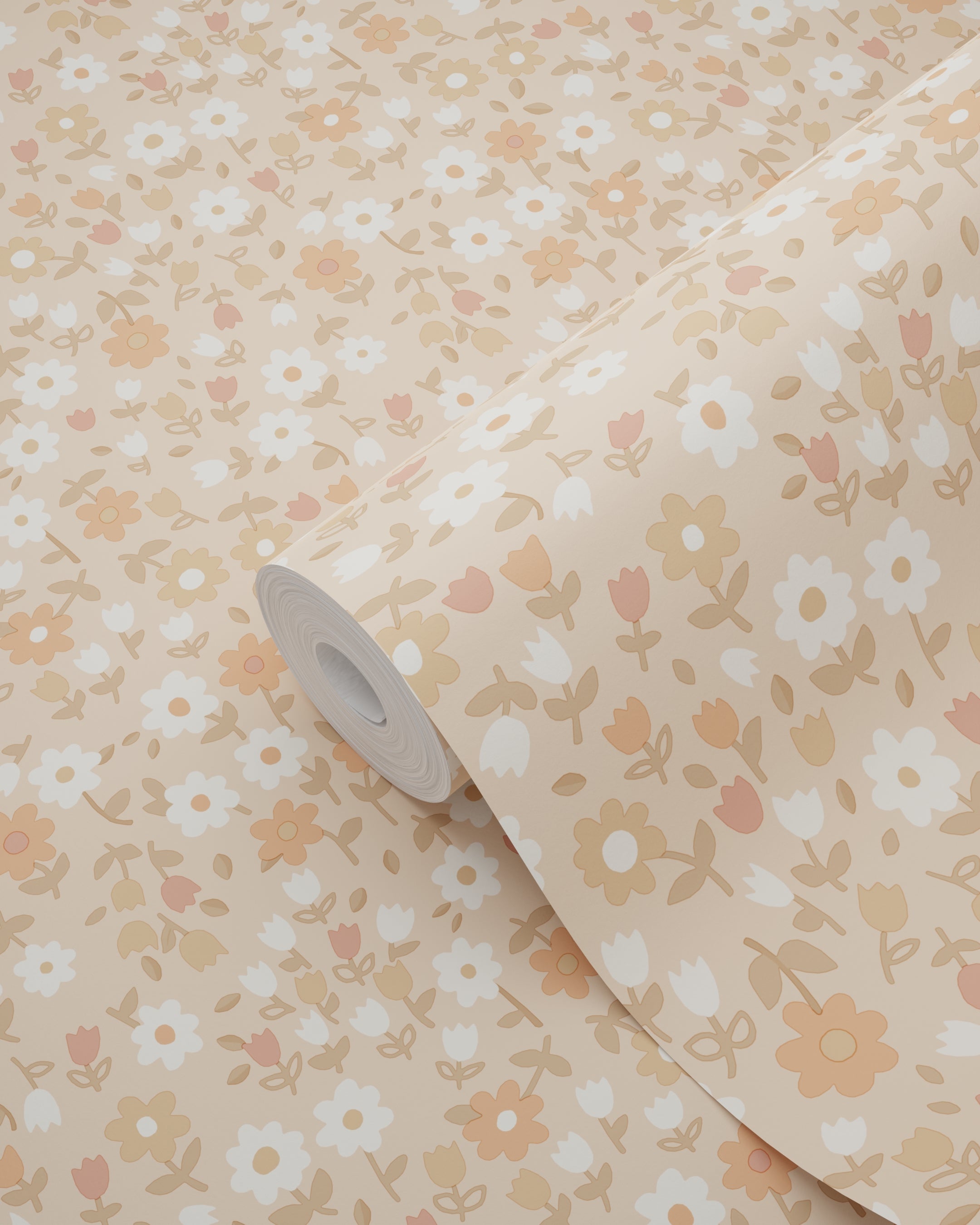 Papier peint fleurs terracotta claire - 53 cm x 10.05 m - ESTAhome - 8