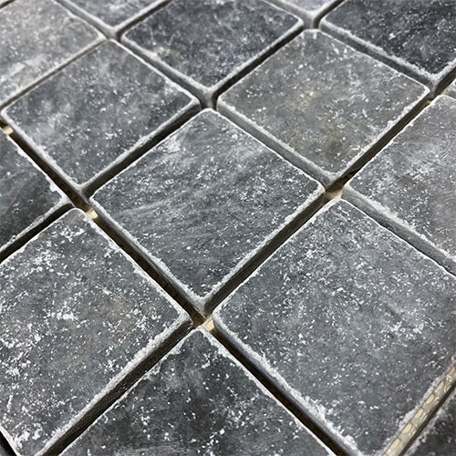 Mosaïque sol/mur en marbre noir - 4,8 x 4,8 x 1 cm - Vendu par filet de 30,5 x 30,5 cm - C-NEGOCE - 2