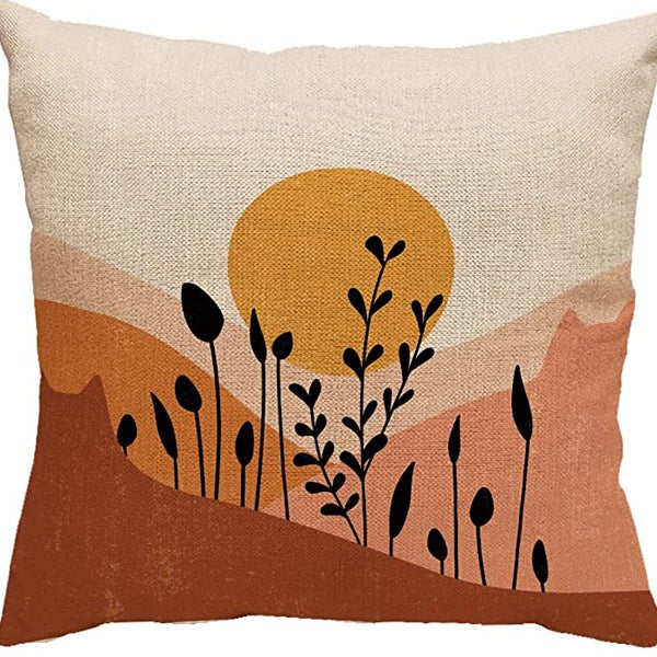 Lot de 4 Housse Coussin 45x45 Florale Peinture à l'aquarelle Housses de Coussin Décoratives en Coton Lin Taie Oreiller de Canapé - 3