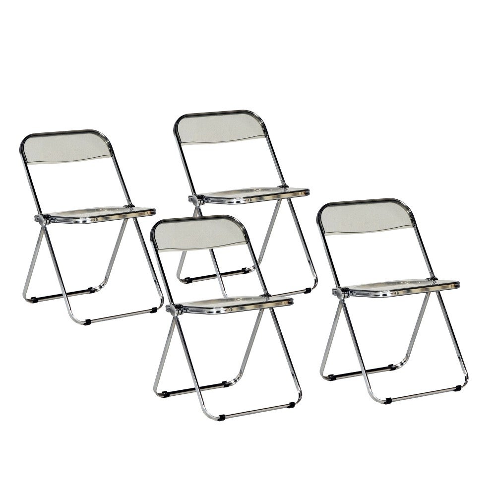 GIANTEX Lot De 4 Chaises Pliantes Rembourrées - Assise Confort PVC | Métal Robust | Salon Bureau Réunion