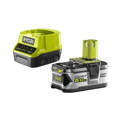Pack batterie RYOBI 18V One+ 5.0Ah LithiumPlus - 1 chargeur rapide 2.0Ah RC18120-150 - 5