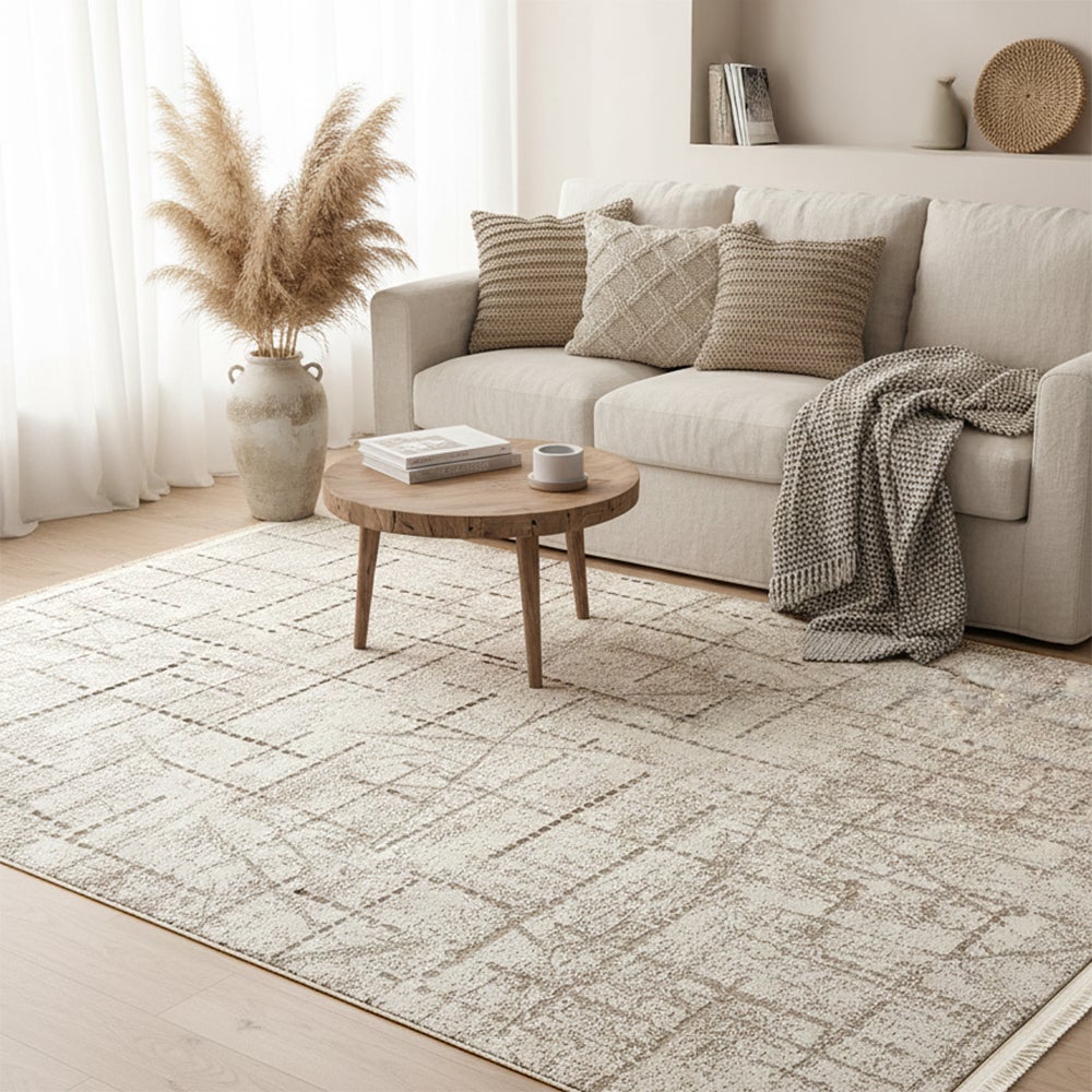 Alfombra moderna, geométrica Bari Nodo Beige Mazovia 200x290cm - beige ...