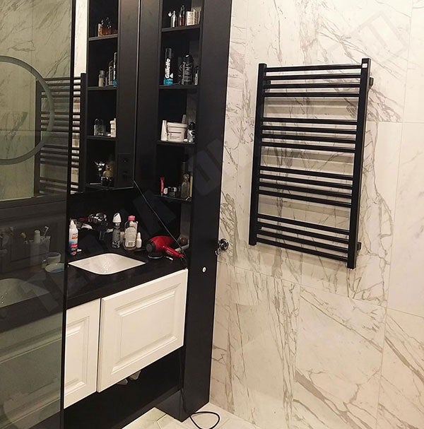 Sèche-serviette électrique noir - (HxL) 660x400mm - 300 Watt - 300 Watt - FIO660-400E8N - 4